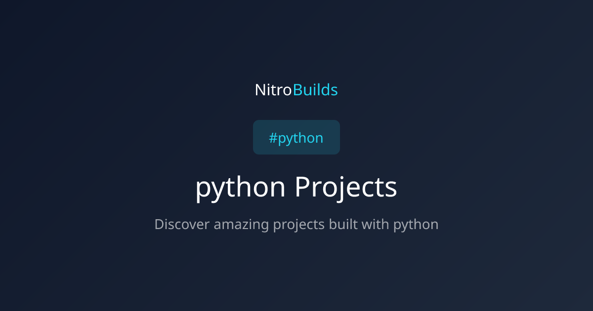 Best Python Projects | Developer Portfolio Showcase | NitroBuilds