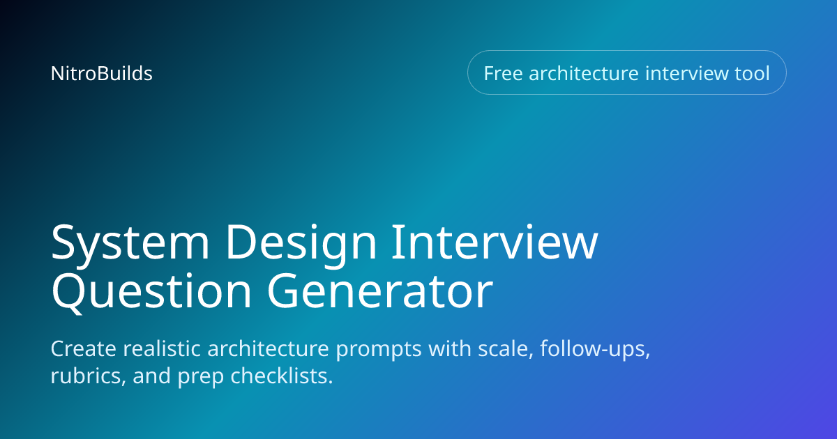 Free System Design Interview Question Generator - Architecture Practice ...